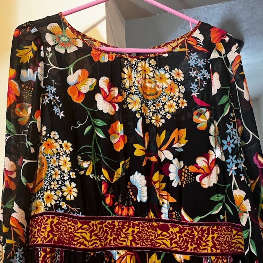Anthropologie long sleeve maxi dress